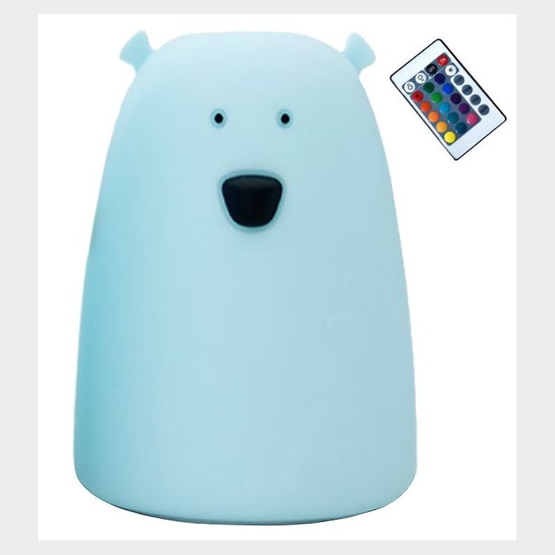 Rabbit &amp; Friends Lampe - Stor Bj�rn m. Fjernbetjening - Bl�