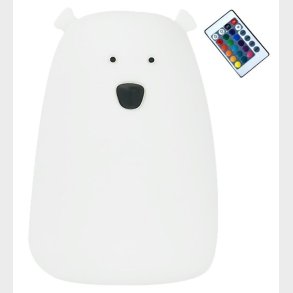 Rabbit & Friends Lampe - Stor Bj�rn m. Fjernbetjening - Hvid