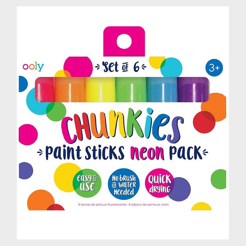 Ooly Jumbo Tuscher - Chunkies Paint Sticks - 6 stk - Neon