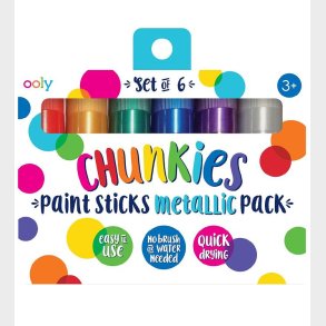Ooly Jumbo Tuscher - Chunkies Paint Sticks - 6 stk - Metallic