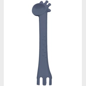 Tiny Tot Bestik - Ske/Gaffel - Silikone - Himmelbl