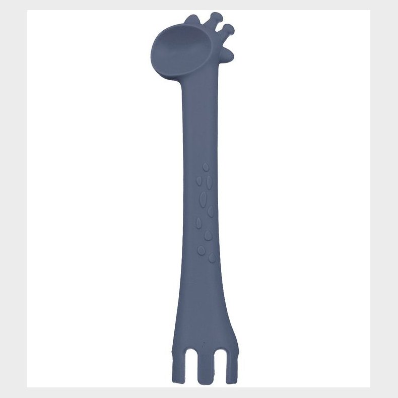 Tiny Tot Bestik - Ske/Gaffel - Silikone - Himmelbl