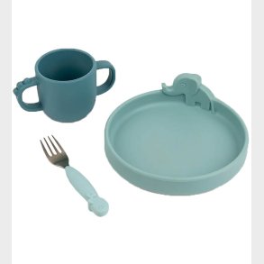 Done By Deer Spisest - Silikone - 3 dele - Peekaboo - Blue