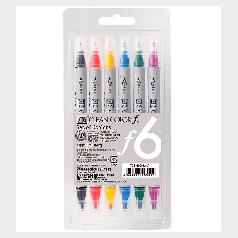 Zig Tuscher - Clean Color Pen - 6 stk