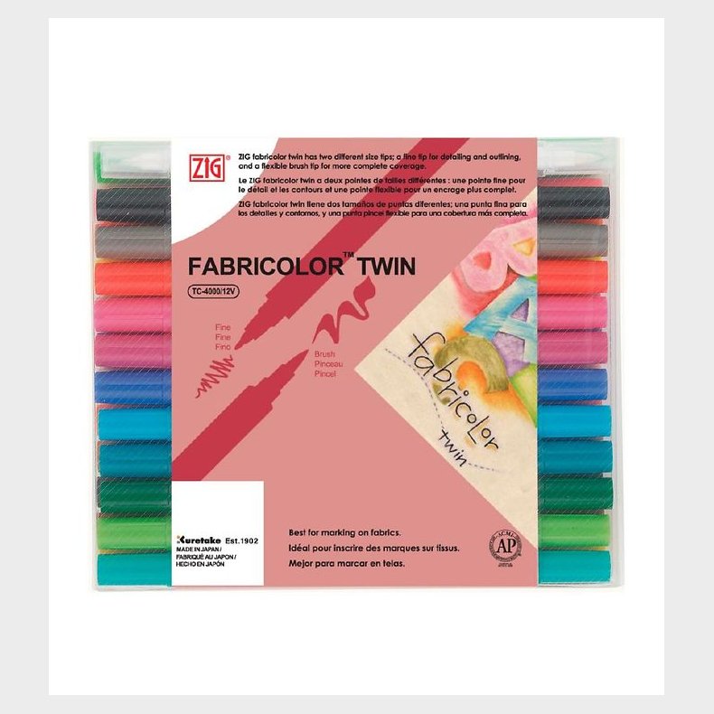Zig Tuscher - Tekstilpenne - Twin - 24 stk