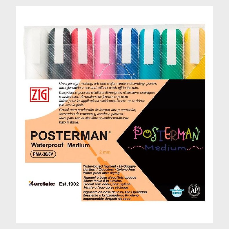 Zig Tuscher - Vandfast - 2 mm - 8 stk