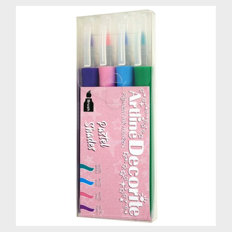 Artline Tuscher - Decorite Brush - 4 stk. - Pastel