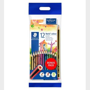 Staedtler Farveblyanter - Noris Colour Bonus Pack - 12 stk m. Ti