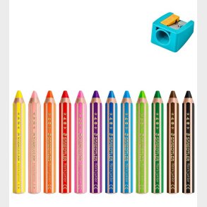 Staedtler Farveblyanter - Noris Junior - 3-i-1 - 12 stk m. Blyan