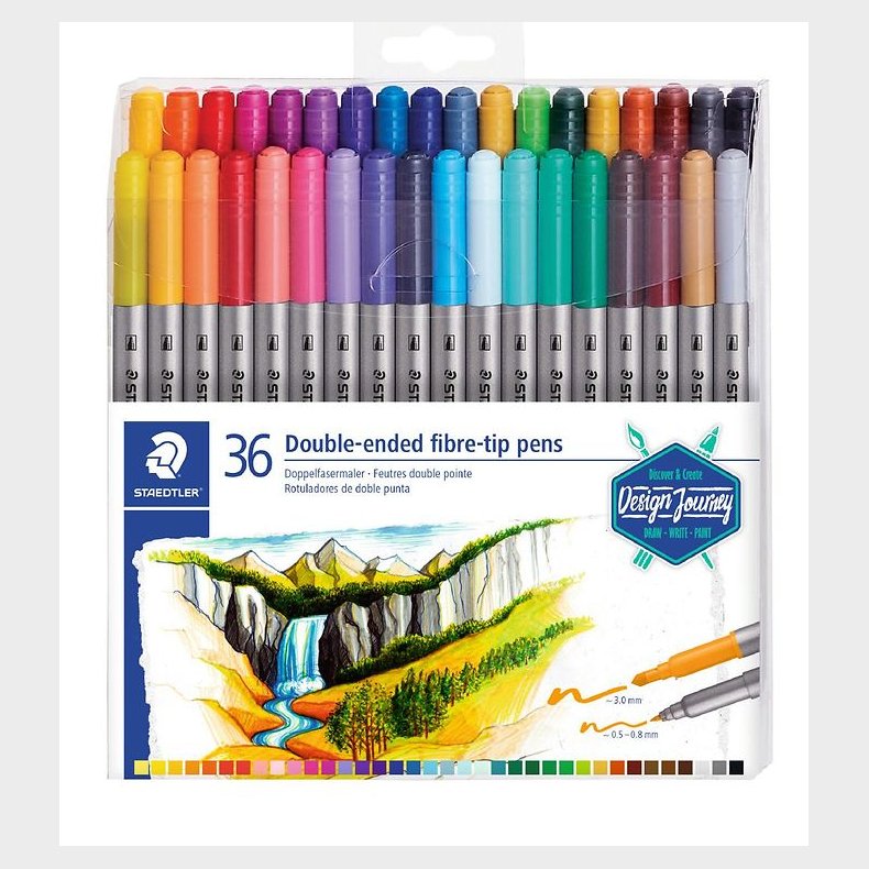 Staedtler Tuscher - 36 stk. - Dobbelt Fiberpenne