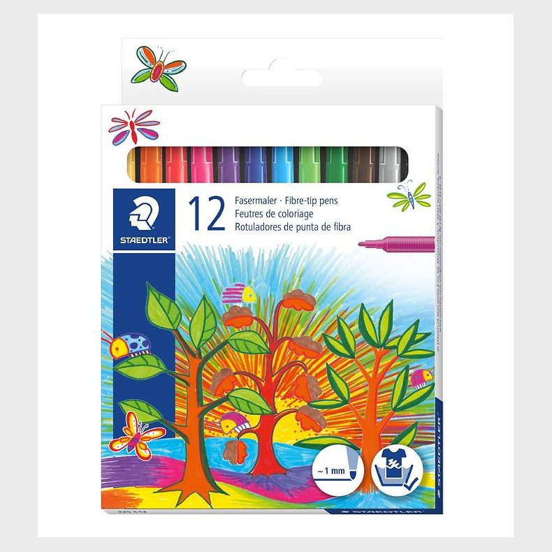 Staedtler Tuscher - 12 stk. - Fiberpenne - 1 mm