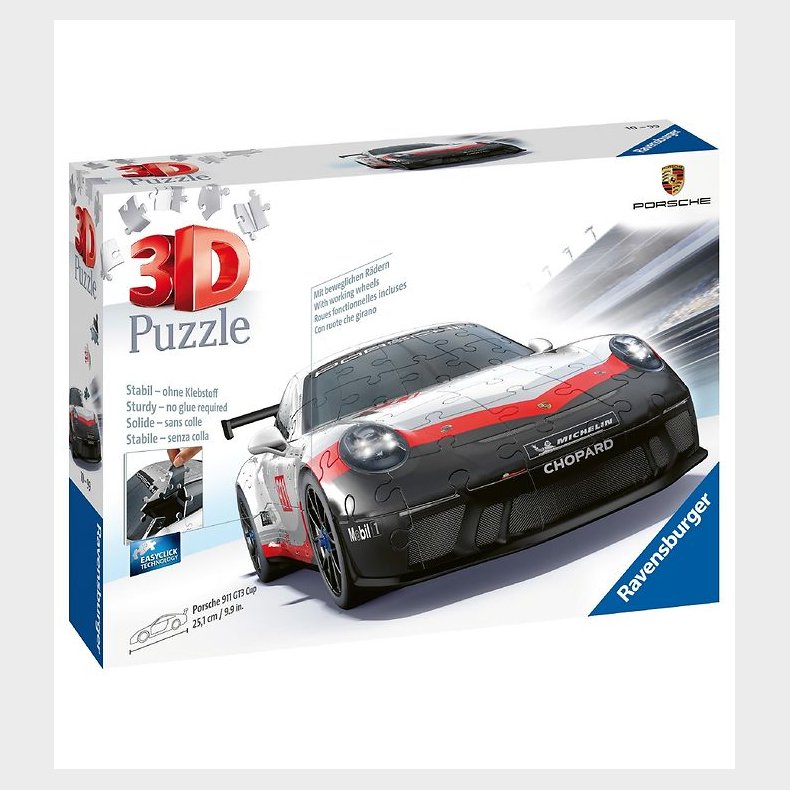 Ravensburger Puslespil - 136 Brikker - 3D - Porsche GT3 Cup