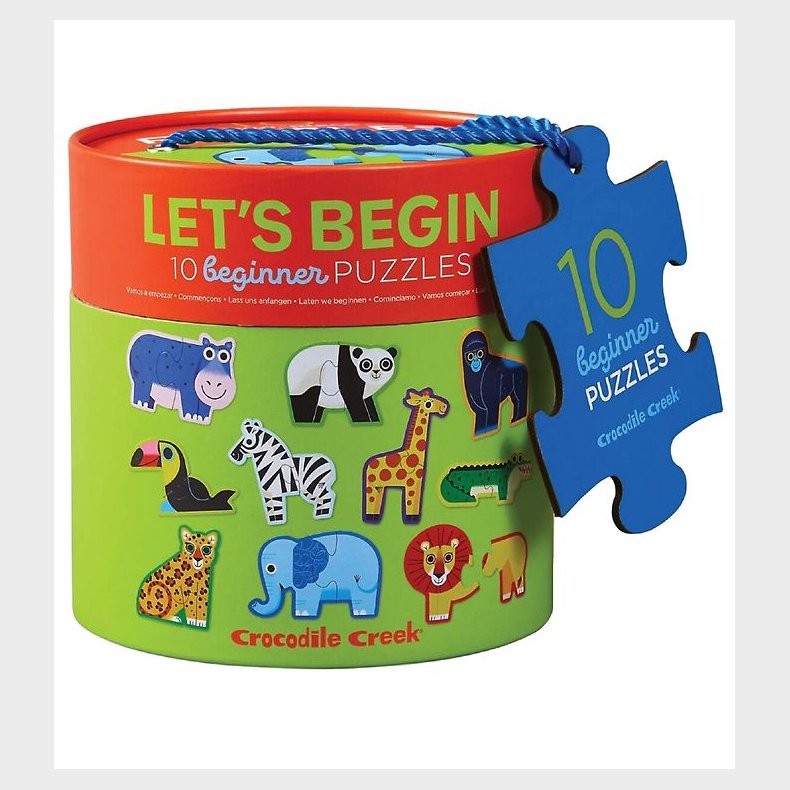 Crocodile Creek Puslespil - 10 stk. - Junglens Dyr