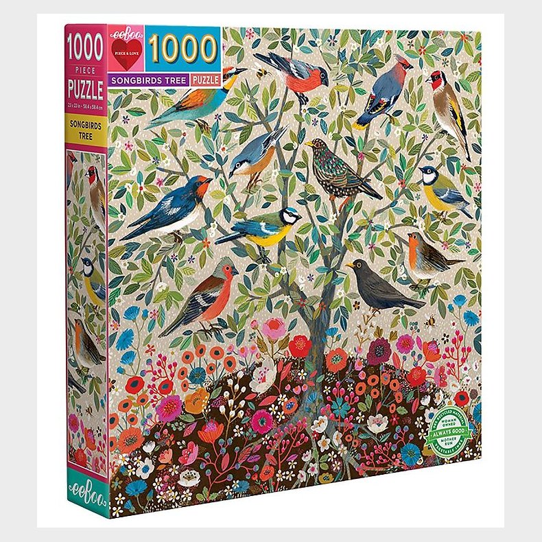 Eeboo Puslespil - 1000 Brikker - Songbirds Tree