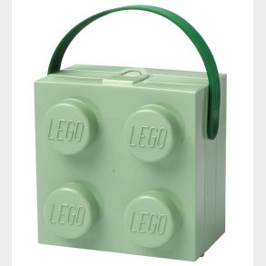 LEGO Storage Madkasse - 11,5x15,5x15,8 - 4 Knopper - Sand Green