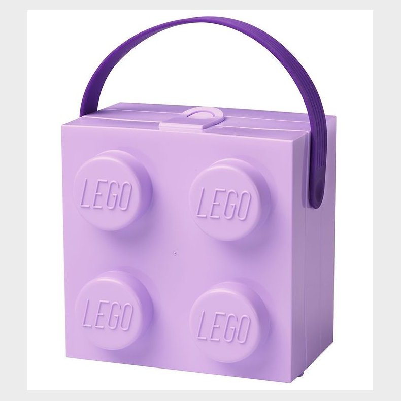 LEGO Storage Madkasse - 11,5x15,5x15,8 - 4 Knopper - Lavender