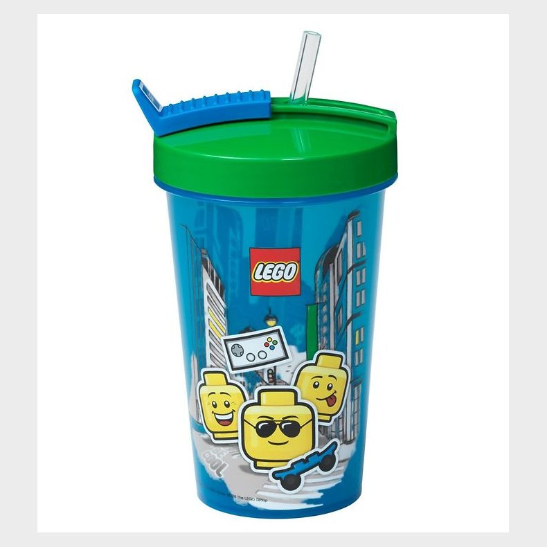 LEGO Storage Drikkedunk m. Sugerr - 500 ml - Iconic Boy - Brig