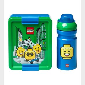 LEGO Storage Madkasse/Drikkedunk - Iconic Boy - Grn/Bl