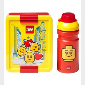 LEGO Storage Madkasse/Drikkedunk - Iconic Girl - Rd/Gul