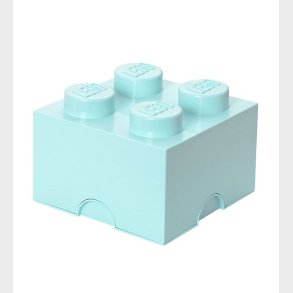 LEGO Storage Opbevaringsboks - 4 Knopper - 25x25x18 - Aqua Ligh