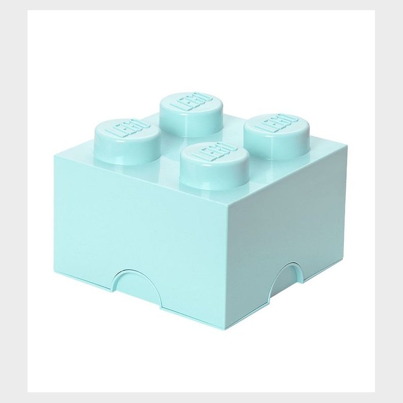 LEGO Storage Opbevaringsboks - 4 Knopper - 25x25x18 - Aqua Ligh