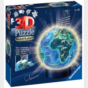 Ravensburger 3D Puslespil - 72 Brikker - Globe Nightlight