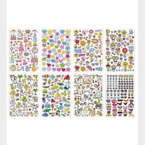 Playbox Klistermrker - 500 stk. - Prinsesser/Dyr/Blomster/m.m.