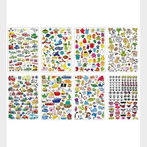 Playbox Klistermrker - 500 stk. - Kretjer/Bde/Dyr/m.m.