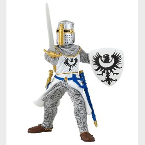 Papo Hvid Ridder m. Svrd - H: 10,4