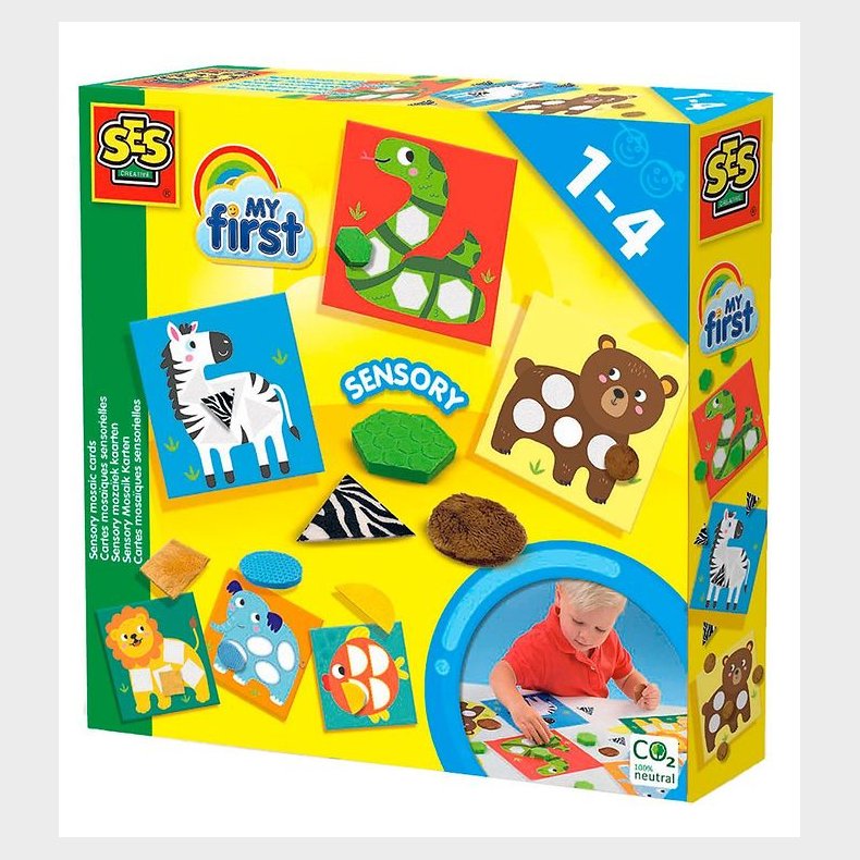 SES Creative Sensoriske Mosaikkort - My First - Dyr