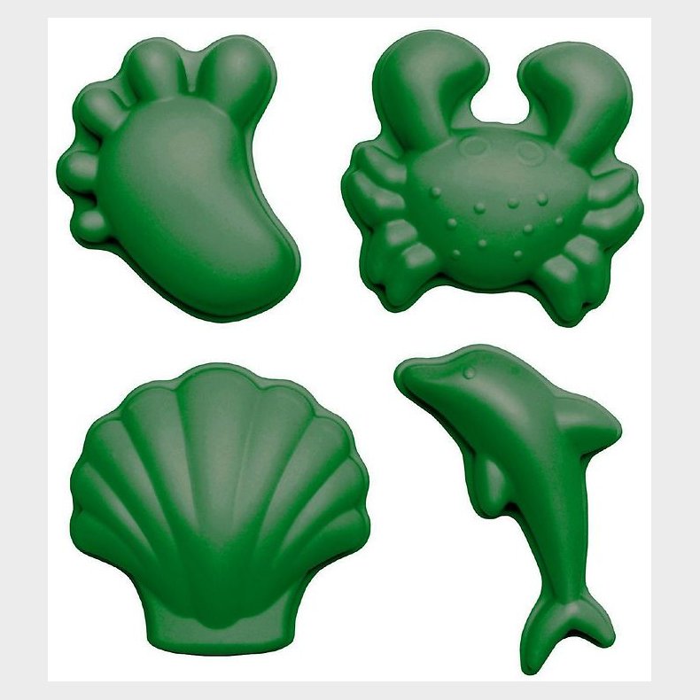 Scrunch Sandforme - 4 stk. - Silikone - 6,5-10,5 cm - Dark Moss