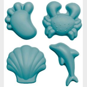 Scrunch Sandforme - 4 stk. - Silikone - 6,5-10,5 cm - Petrol