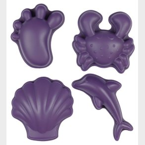 Scrunch Sandforme - 4 stk. - Silikone - 6,5-10,5 cm - Dark Purpl