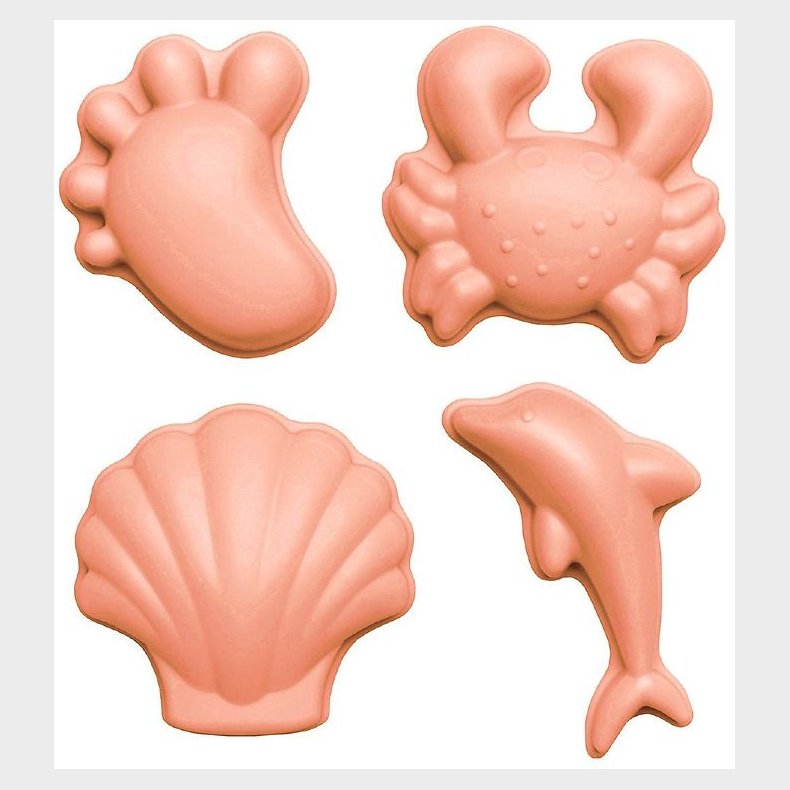 Scrunch Sandforme - 4 stk. - Silikone - 6,5-10,5 cm - Coral