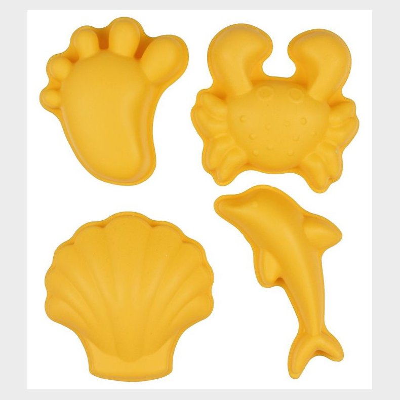 Scrunch Sandforme - 4 stk. - Silikone - 6,5-10,5 cm - Pastel Yel