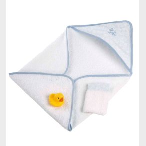 Asi Dukketilbehr - Badeslag - 36-43 cm - Hvid/Lysebl