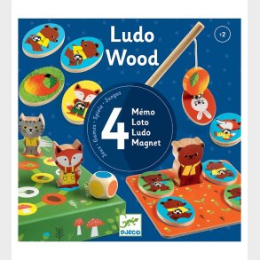 Djeco Spil - 4-i-1 - Ludo Wood