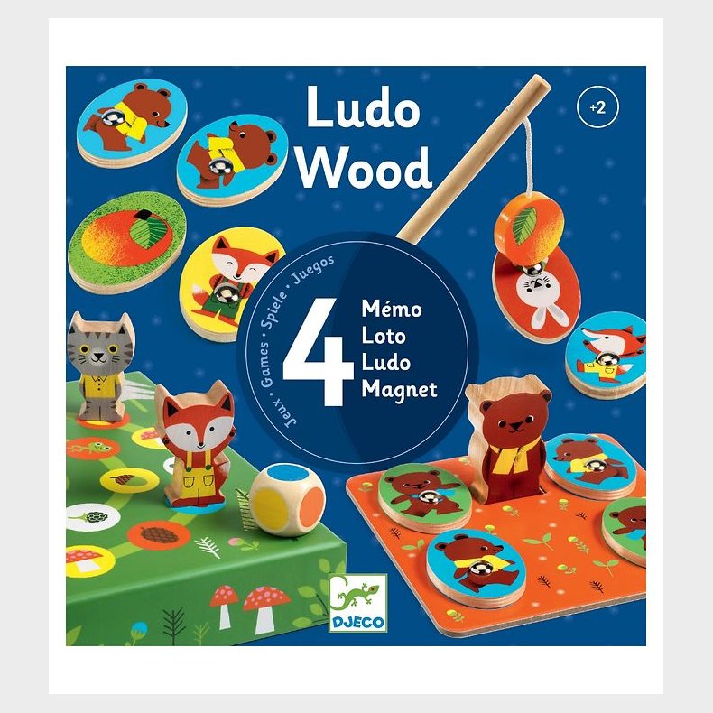 Djeco Spil - 4-i-1 - Ludo Wood