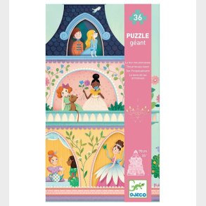 Djeco Kmpepuslespil - 36 Brikker - 90 cm - Prinsessetrn