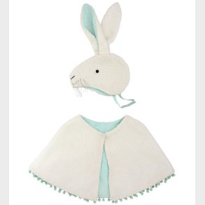 Meri Meri Udkldning - Hat og Kort Kappe - Sherpa Bunny Cape