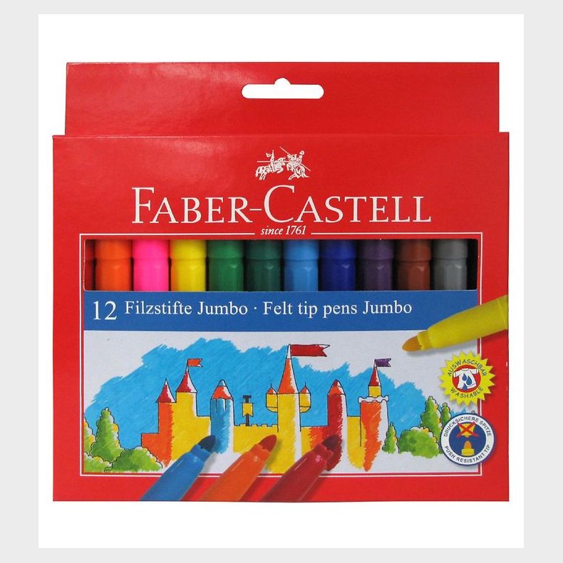 Faber-Castell Tuscher - Jumbo - 12 stk - Multifarvet