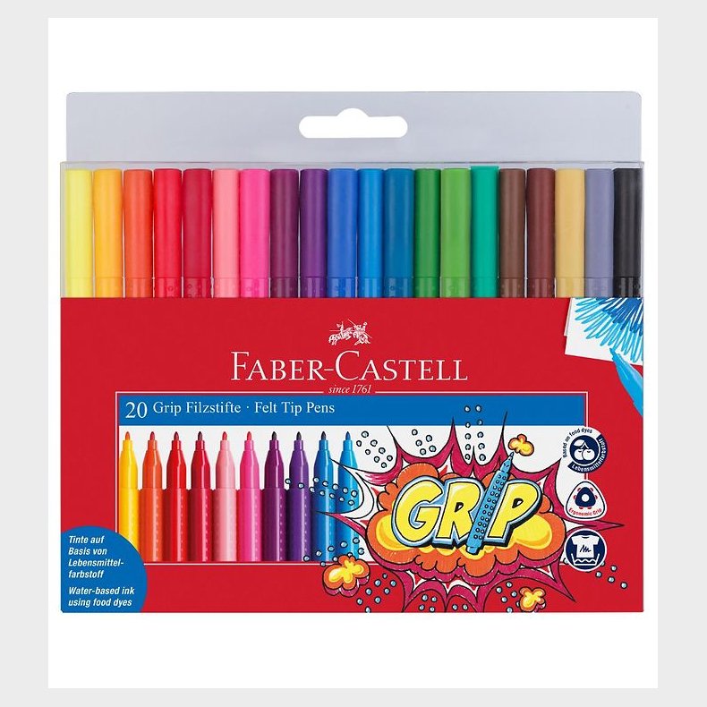 Faber-Castell Tuscher - Grip - 20 stk - Multifarvet