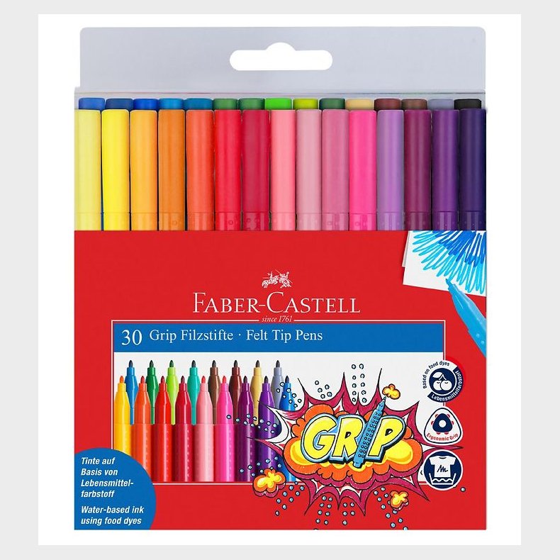 Faber-Castell Tuscher - Grip - 30 stk - Multifarvet