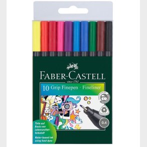 Faber-Castell Fineliner - Grip - 10 stk - Multifarvet