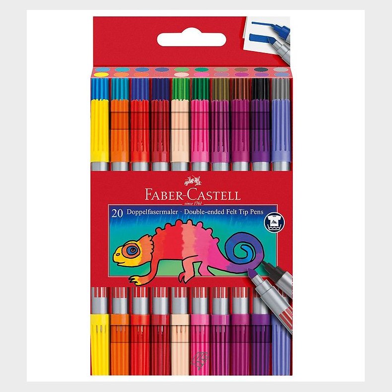 Faber-Castell Tuscher - Dobbelt Tyk/Tynd - 20 stk - Multifarvet