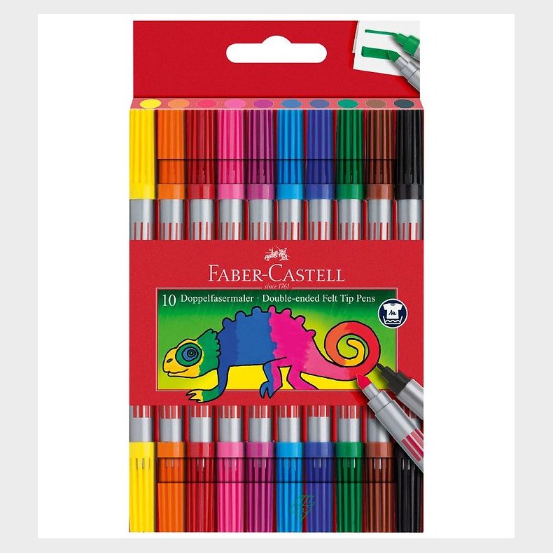 Faber-Castell Tuscher - Dobbelt Tyk/Tynd - 10 stk - Multifarvet