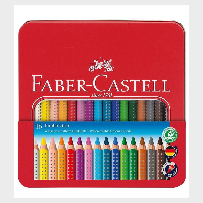 Faber-Castell Farveblyanter - Jumbo Grip - Akvarel - 16 stk - Mu