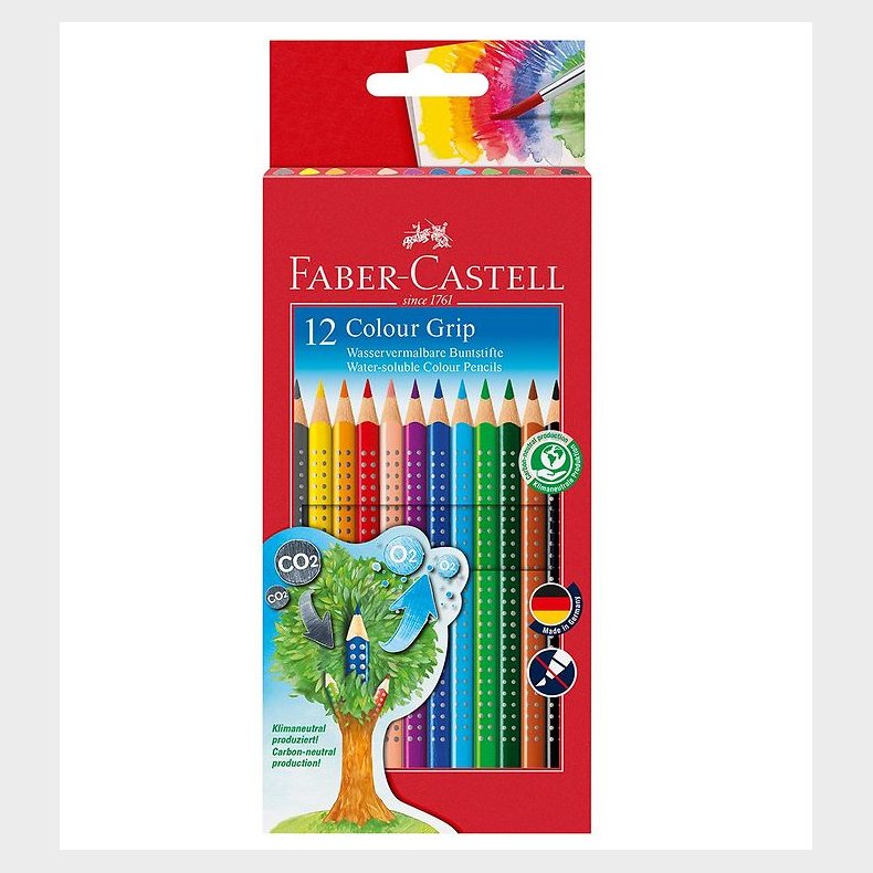 Faber-Castell Farveblyanter - Grip - Akvarel - 12 stk - Multi