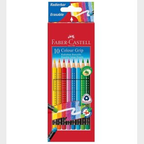 Faber-Castell Farveblyanter m. Viskelder - Grip - 10 stk - Mult