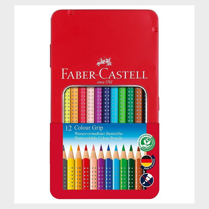 Faber-Castell Farveblyanter - Grip - Akvarel - 12 stk - Multi